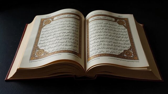 Sacred Quran Recitation Video: Discover Islamic Wisdom & Spiritual Guidance with Beautiful Arabic Calligraphy & Muslim Tradition in 4K Detail