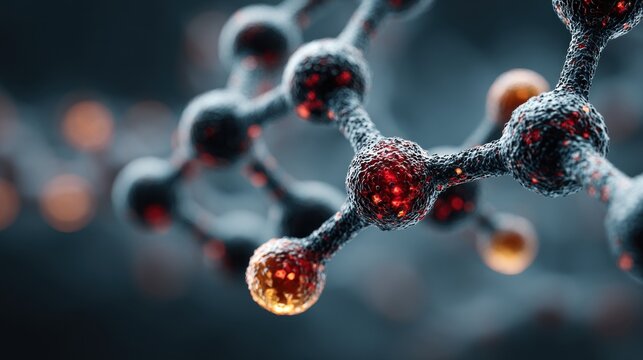 Abstract glowing molecular structure representing complex science concepts