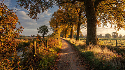 Naklejka premium autumn landscape in the park