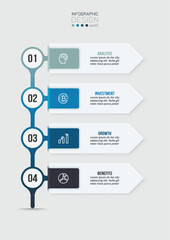 Infographic template business concept with workflow.
