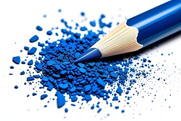 Blue Pencil Shavings & Pigment Texture - Macro Photography