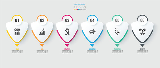 Infographic template business concept with step.
