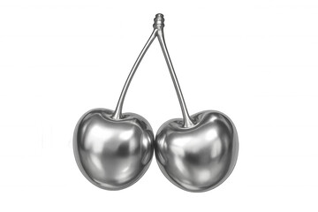 Metallic cherries gleaming, symbolizing triumph, luxury, and achievement with sleek, polished design