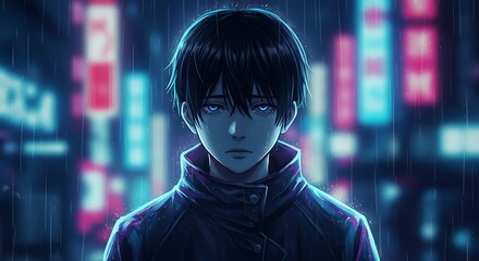 Neon Tears in the Downpour