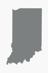 Vector graphic artwork suitable for print and web containing flat detailed map of INDIANA
