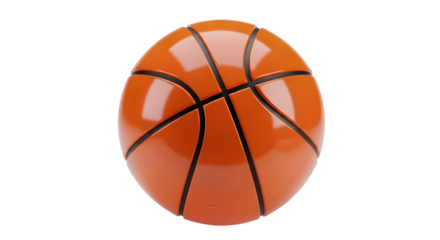 Close-up of a classic orange basketball with black lines