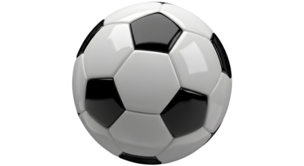 Classic black and white soccer ball isolated on white background