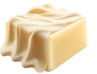 Smooth Creamy Bar Soap with Luxurious Texture on a Transparent Background