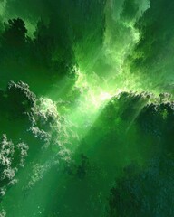 Obraz premium Abstract Green Light Glowing Pattern