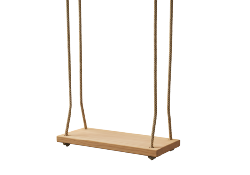 Rustic Wooden Swing A Timeless Symbol of Childhood  Play isolated on transparent background