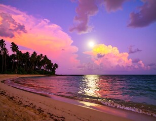 Tropical sunset beach scene (3)