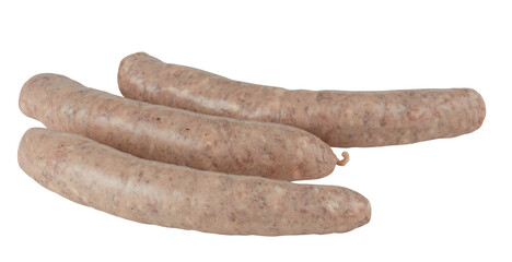 Minced Pork Sausage cut out isolated transparent background