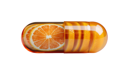 Orange slices fill a capsule