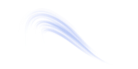 Blue Air Flow Wave with Swirl and Motion Blur on Transparent Background