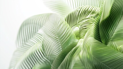 Abstract Green Leaf Pattern With Soft Light. Nature-Inspired Design For Tranquility And Calm