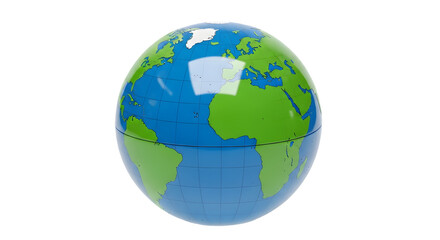 Simple green and blue inflatable beach ball world globe