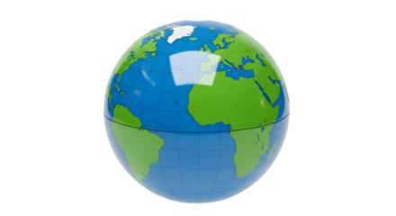 Simple green and blue inflatable beach ball world globe