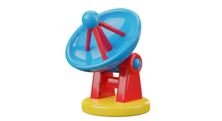 Cartoon satellite dish illustration 3D render