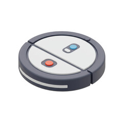 Fototapeta premium 3d render of a robotic vacuum cleaner icon isolated on transparent background