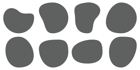 Blobs icon. Rock black icons. Drops or stone silhouettes. Vector set of black blobs . Organic blob shapes collection .