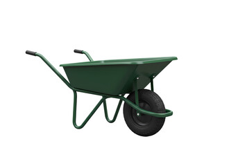 Durable Green Wheelbarrow A Versatile Tool for Gardeners  Contractors isolated on transparent background