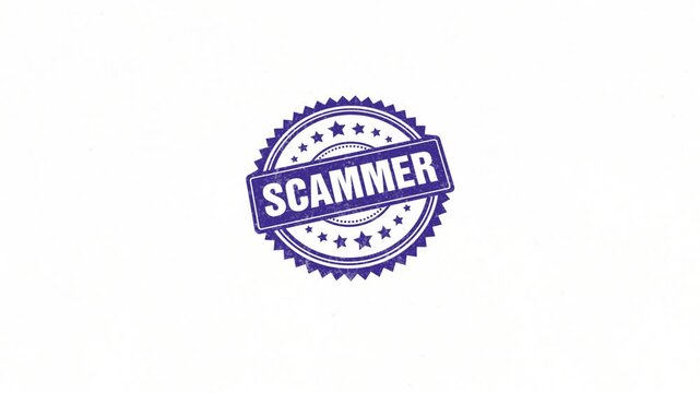 Scammer Wooden Rubber Stamp