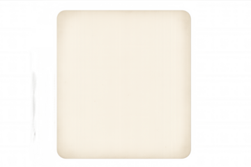 Vintage blank photo paper with rounded edges, lying flat against transparent backdrop, offering creative design opportunity