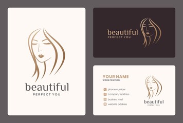 minimalist beauty woman logo design for salon, makeover, hairdresser, haircut.