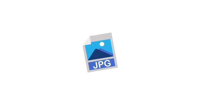 Animated jpg file icon representing jpg file concept for digital and creative use