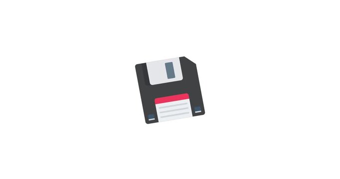 Animated floppy icon representing floppy concept for digital and creative use
