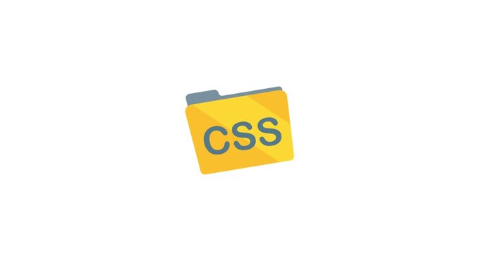 Animated css file icon representing css file concept for digital and creative use