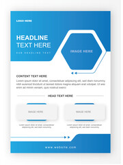 Business flyer with blue shade for corporate use