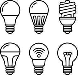 Creative Lighting Icons  Bulbs & Glow Elements