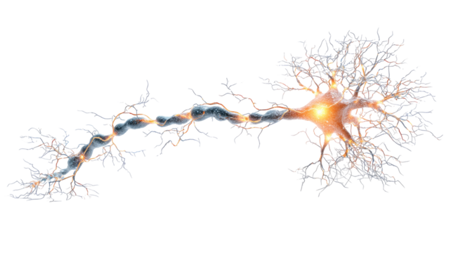 Detailed neuron structure, intricate network of extensions