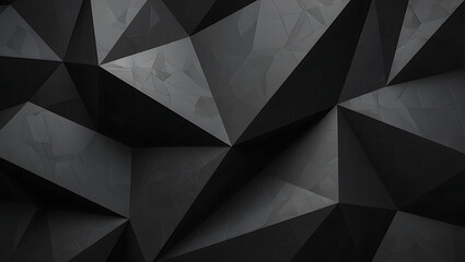 Abstract dark geometric background with sharp angular shapes and shadows