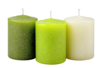 Set of decorative green candles