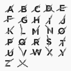 design logo icon alphabet swords