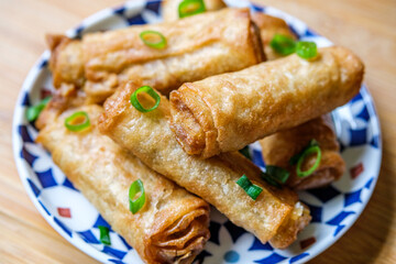 Classic Chinese Style Crispy Vegetable Spring Rolls