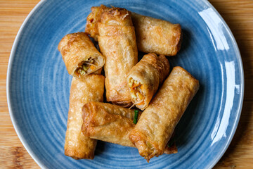 Classic Chinese Style Crispy Vegetable Spring Rolls