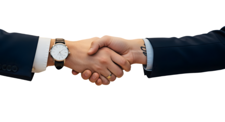 Handshake Deal: A close-up shot captures the moment of a business deal with a firm handshake. It portrays unity, partnership, and the closing of a successful collaboration.