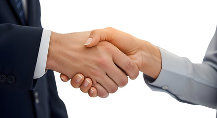 Handshake: a close-up shot of two hands clasping in a firm and professional handshake, symbolizing trust and partnership. The perfect representation of an agreement.