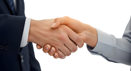 Handshake: a close-up shot of two hands clasping in a firm and professional handshake, symbolizing trust and partnership. The perfect representation of an agreement.