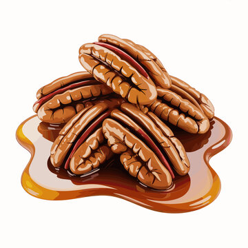 Pecan Nuts with Maple Syrup Drizzle