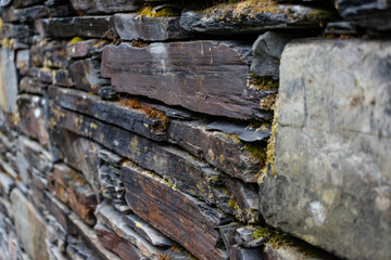 Illustration of Brittany in France, granit, sea, land