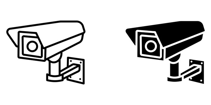  surveillance camera icon white on background