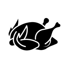  cut chicken icon white on background