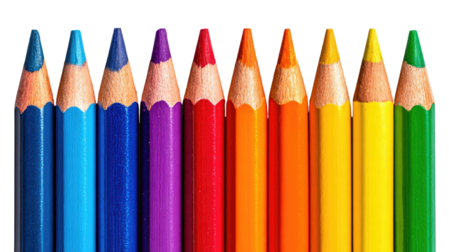 Row of colorful pencils (1)
