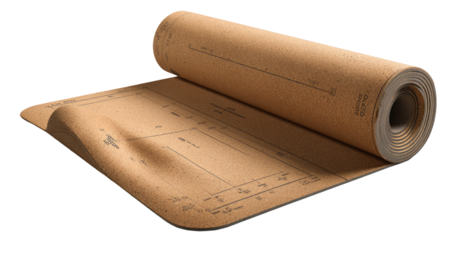 Rolled cork flooring plan, light beige, unfurled section