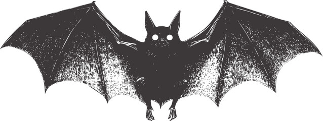 Bat vector sketch hand drawn in nature, bat with open wings in vintage — stock vector