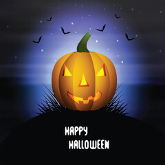 Horror mystery cartoon ghosts, pumpkin and bat. Monster characters,  Art & Illustration